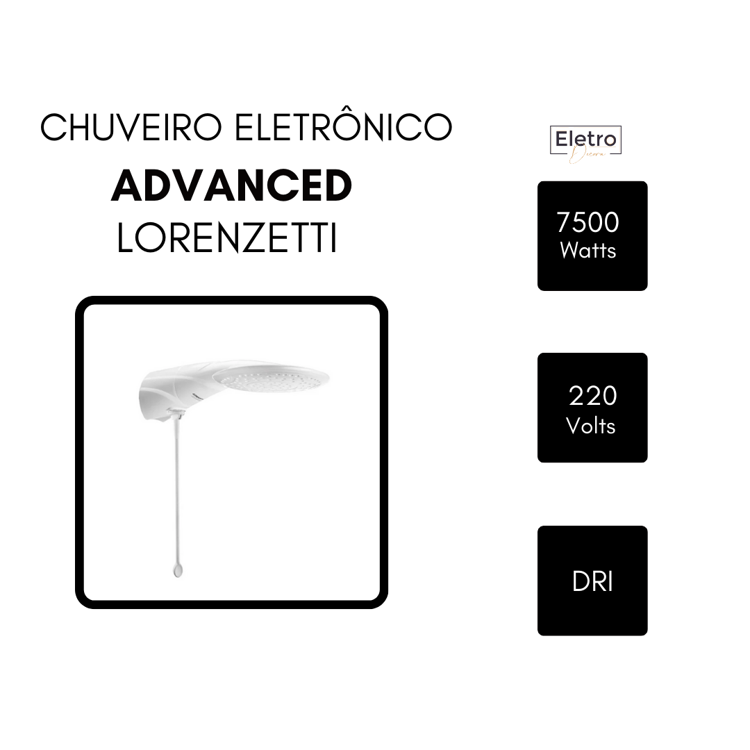 Ducha Advanced Eletrônica Branca 7500W 220V Lorenzetti