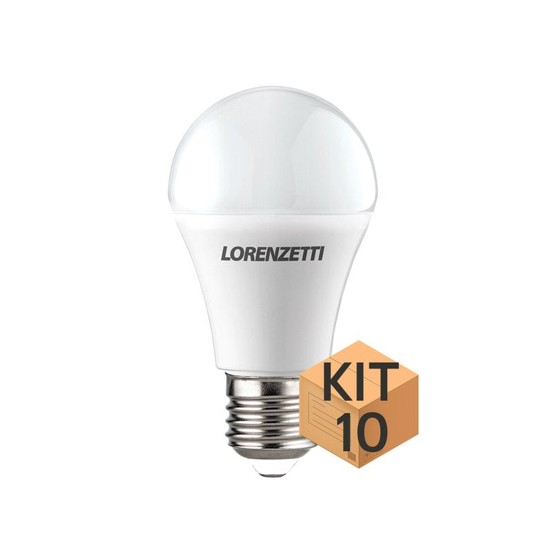 Kit 10 Lâmpadas Bulbo LED Lorenzetti 18W Bivolt E27 Branca (6500K)